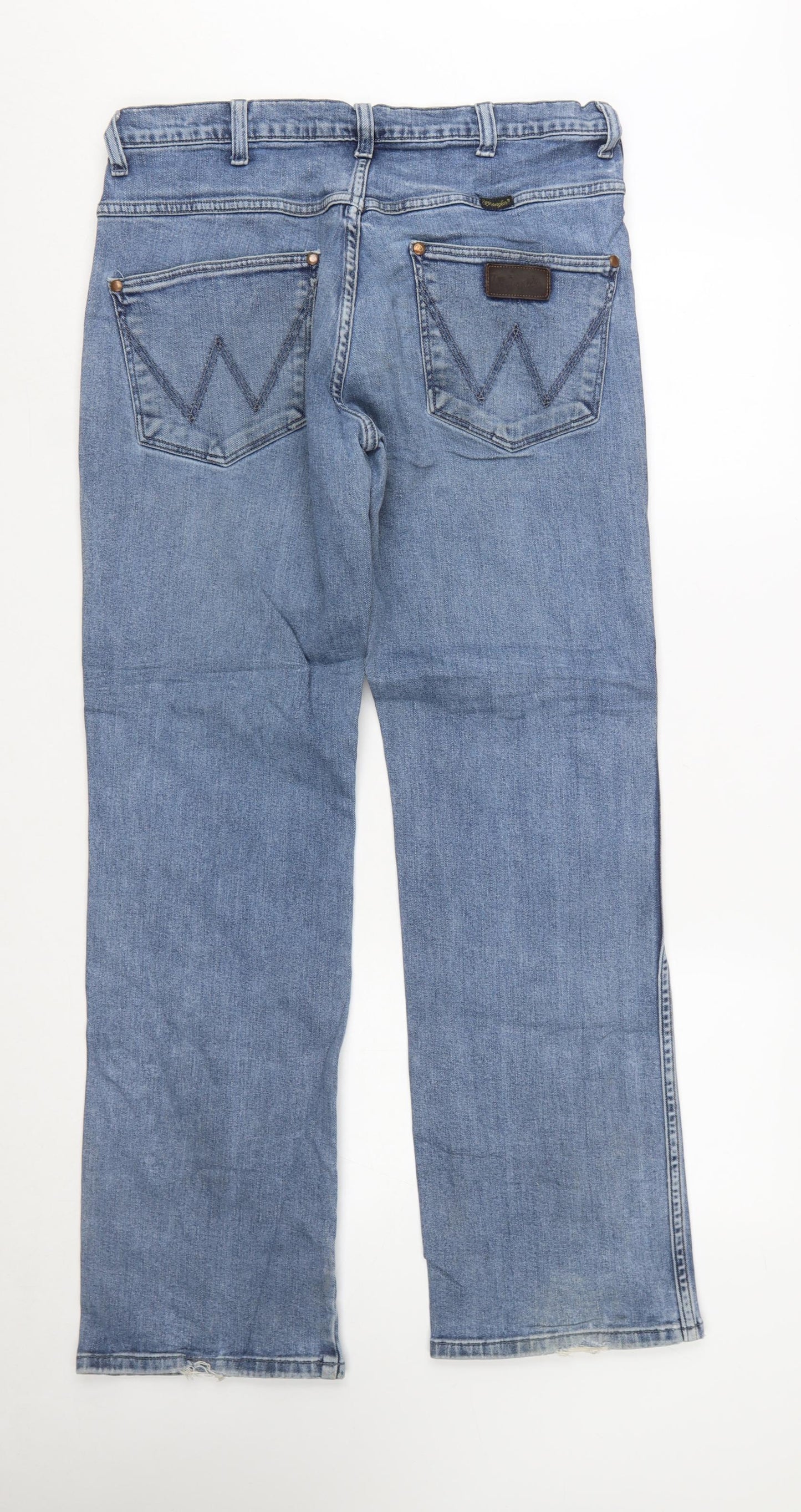 Wrangler Men's Blue Straight Leg Denim Jeans W34 L32 Regular Fit