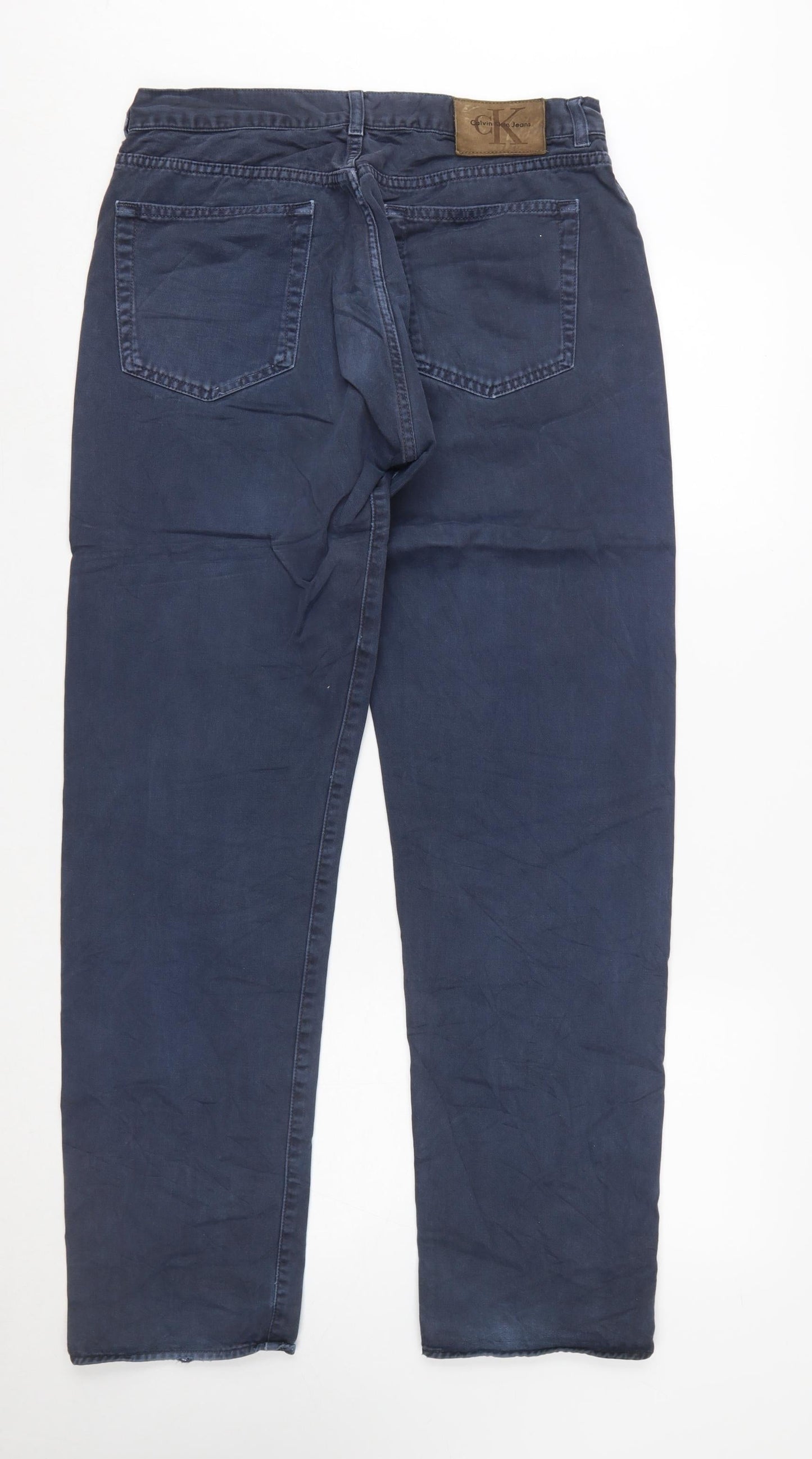 Calvin Klein Jeans Men's Blue Chino Trousers W33 L33 Classic Fit