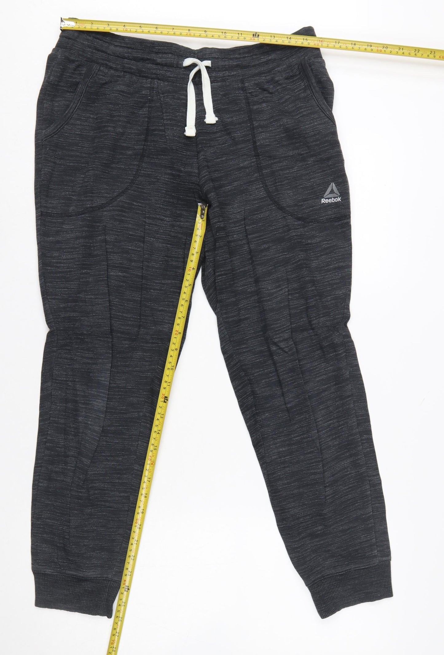 Reebok Womens Black Jogger Sweatpants M Cotton Blend Fleece