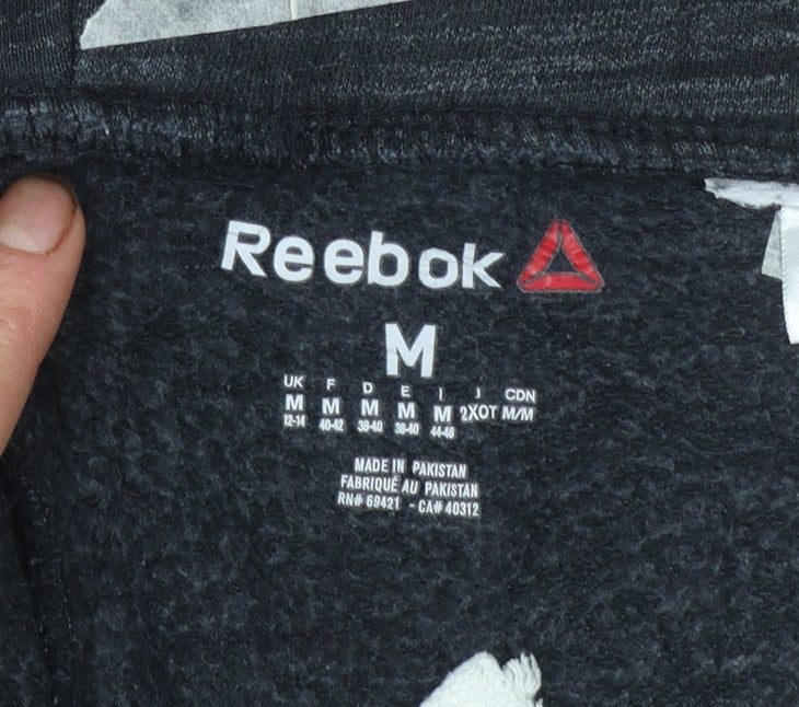 Reebok Womens Black Jogger Sweatpants M Cotton Blend Fleece