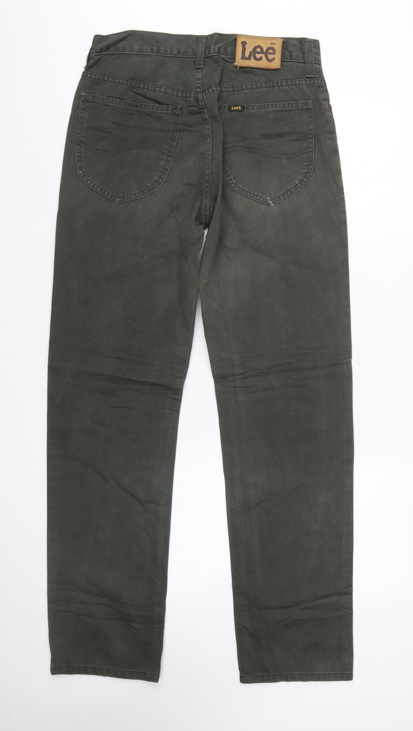 Lee Men's Green Chicago Straight Fit Jeans 29x32 Cotton Denim