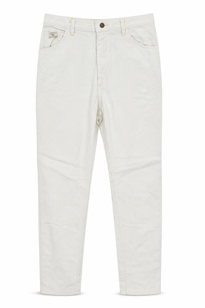 Wrangler Women Ivory High Waist Tapered Jeans Size 10 Regular