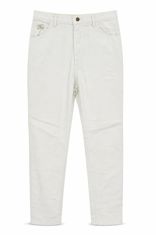 Wrangler Women Ivory High Waist Tapered Jeans Size 10 Regular
