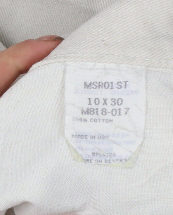 Wrangler Women Ivory High Waist Tapered Jeans Size 10 Regular