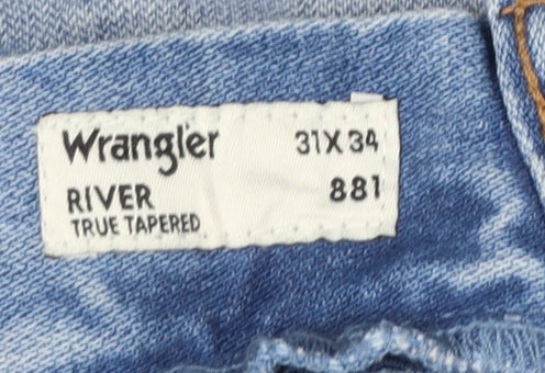 Wrangler Men’s Blue Tapered Denim Jeans 31x34 Classic Fit