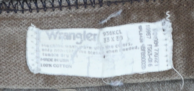 Wrangler Men's Beige Straight Leg Jeans 35x30 Cotton Denim Classic Fit