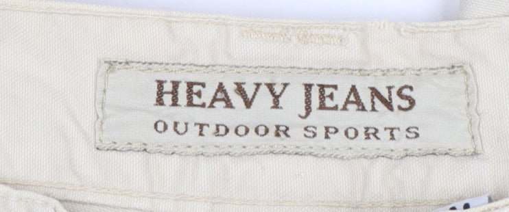Heavy Jeans Men’s Beige Cargo Trousers Outdoor Style M Regular Fit