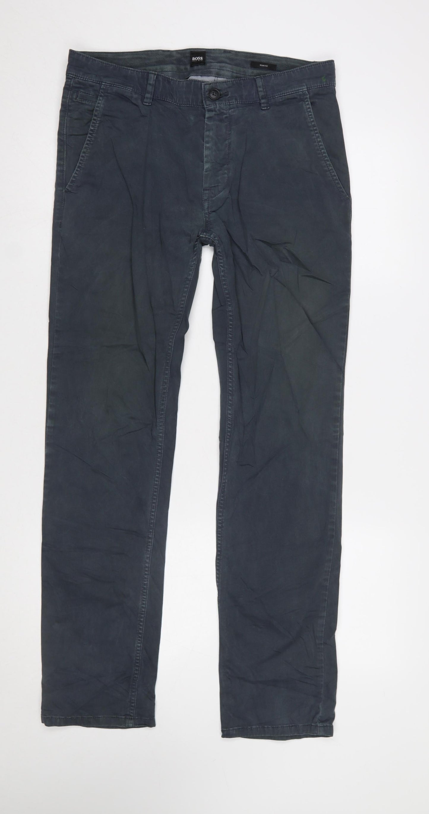 Hugo Boss Men's Blue Slim Fit Chino Trousers Size 31/32