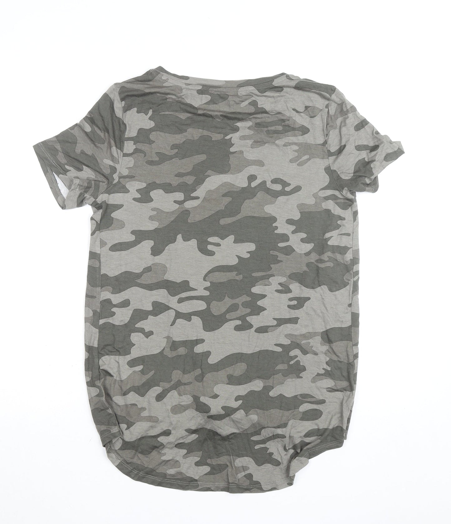 Paisley Sky Women's Green Camouflage Knot Hem Maternity T-Shirt - Size M