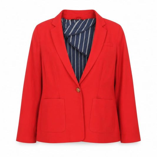Next Women Red Tailoring Blazer Size 14 Single Breasted Jacket