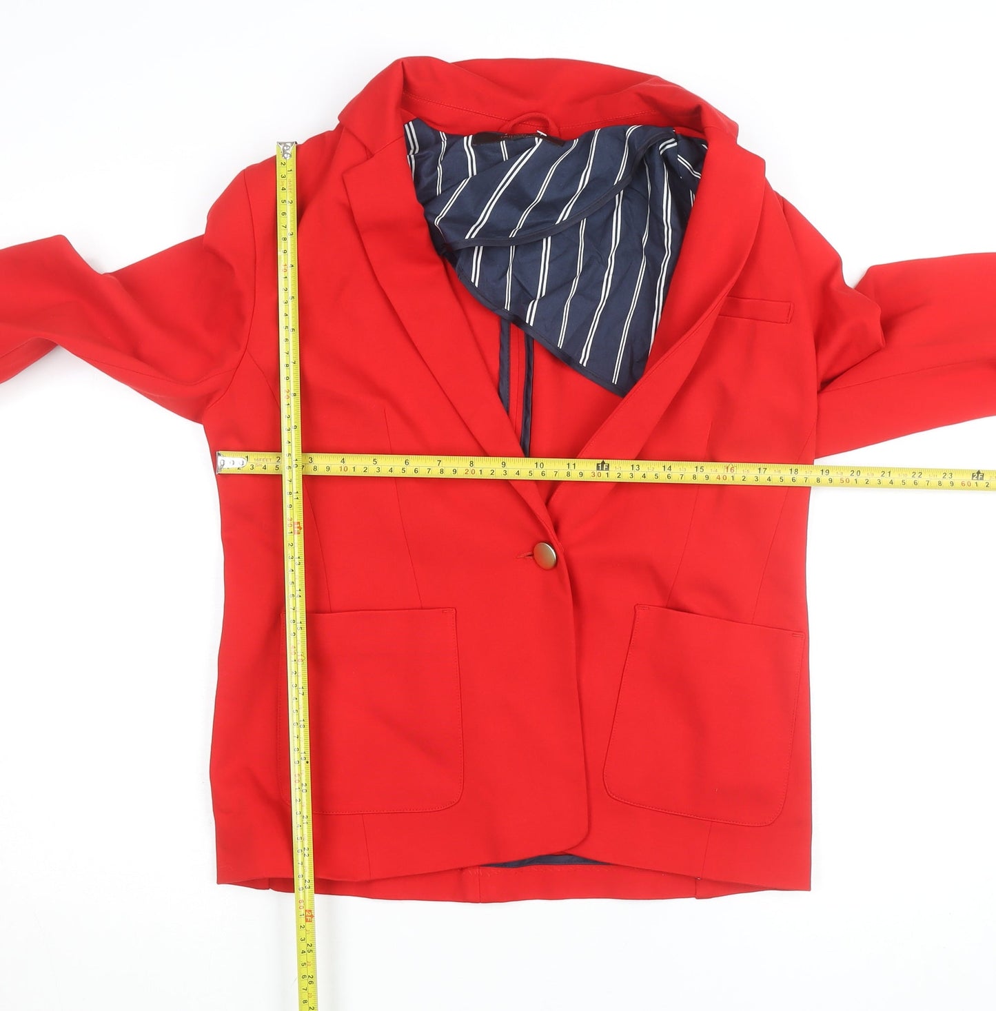 Next Women Red Tailoring Blazer Size 14 Single Breasted Jacket