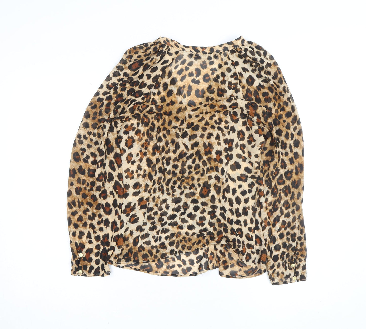 Zara Women's Brown Leopard Print Wrap Blouse XS