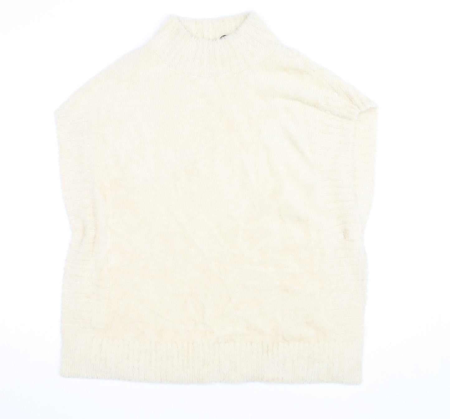 Molly Bracken Womens Ivory Sleeveless Mock Neck Pullover Jumper XS