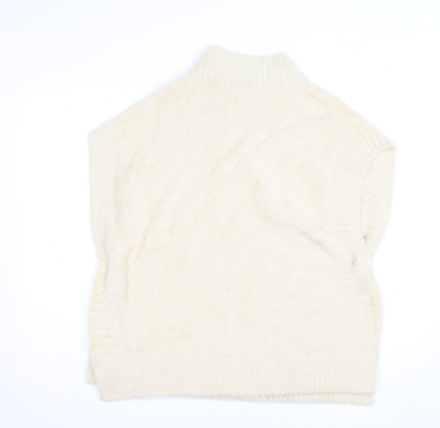 Molly Bracken Womens Ivory Sleeveless Mock Neck Pullover Jumper XS