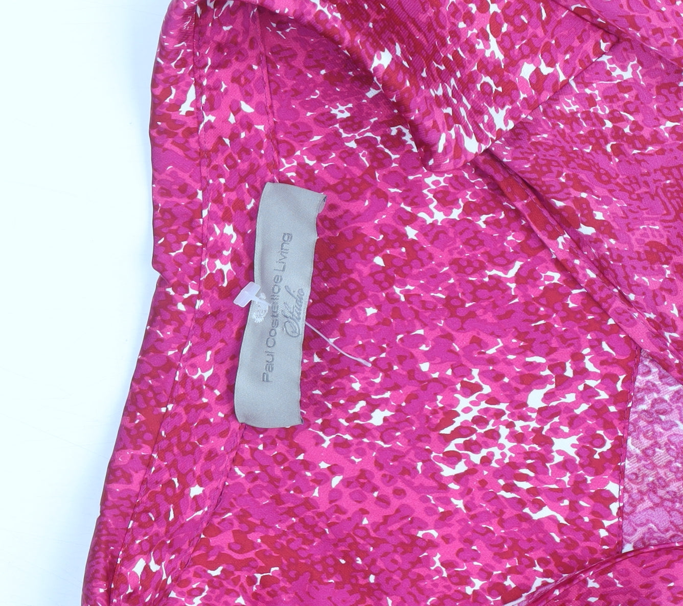 Paul Costelloe Living Studio Women’s Pink Abstract Wrap Dress Size 12