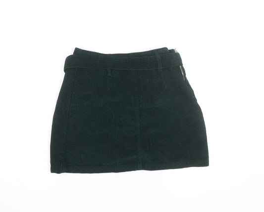 Denim Co. Women's Green Corduroy A-Line Short Skirt Size 10
