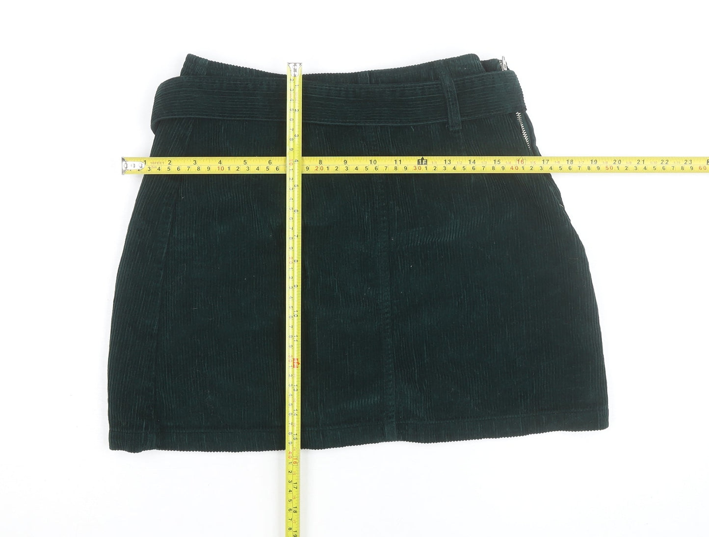 Denim Co. Women's Green Corduroy A-Line Short Skirt Size 10