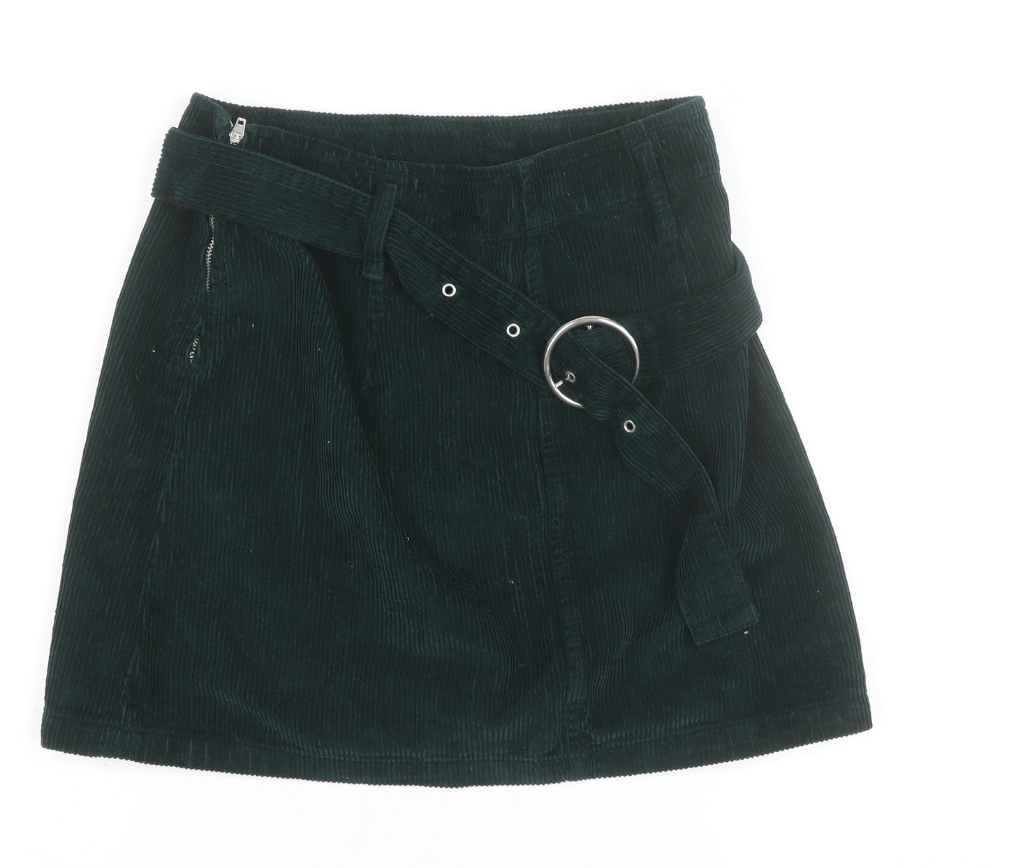 Denim Co. Women's Green Corduroy A-Line Short Skirt Size 10