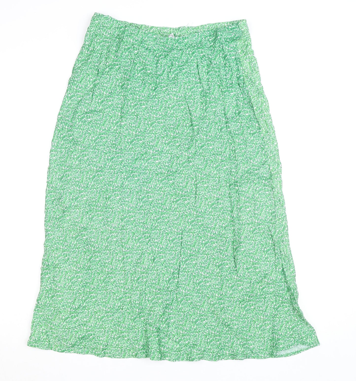 Gallery Women’s Green Floral Midi A-Line Skirt Size 12 Viscose