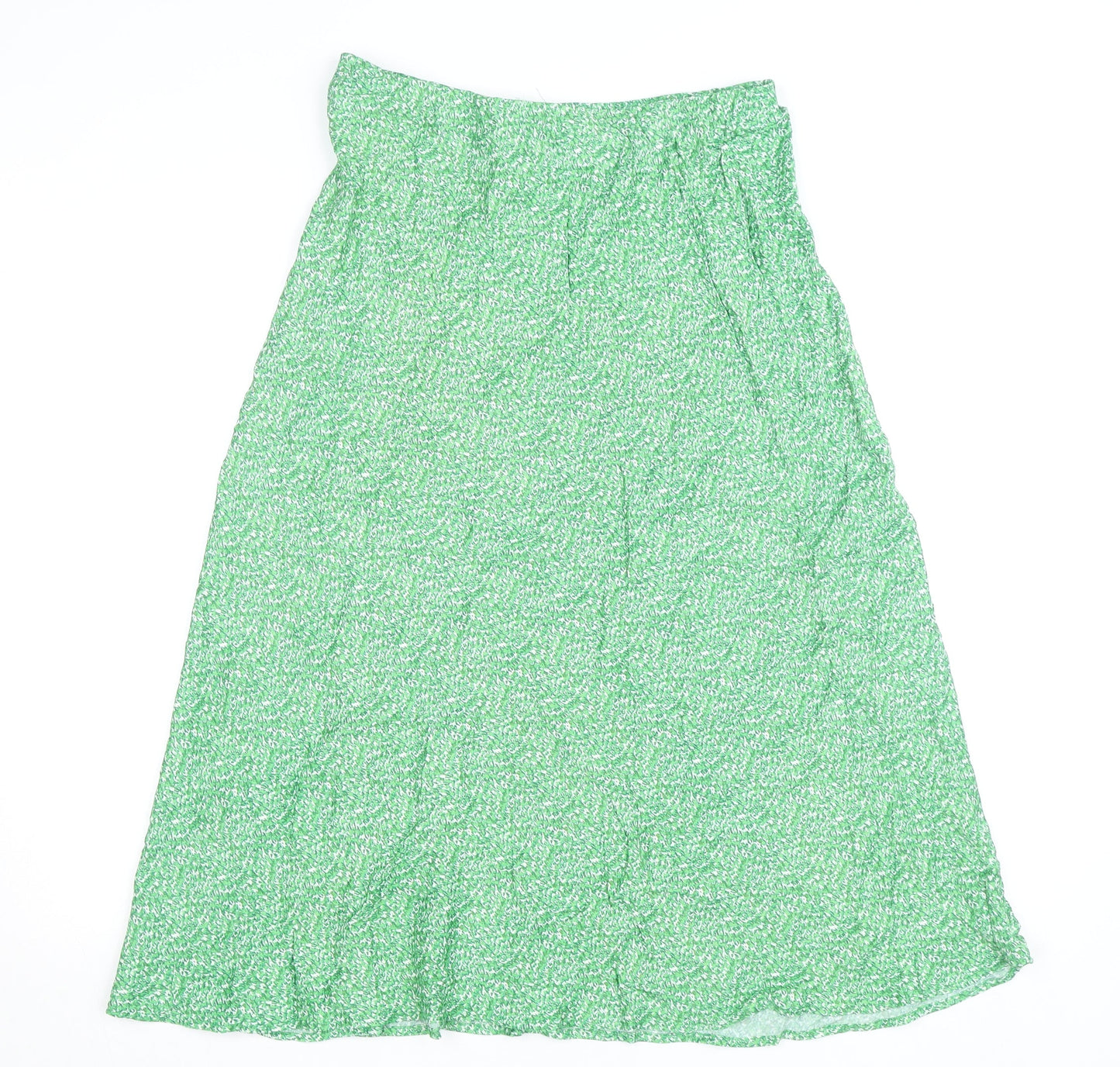 Gallery Women’s Green Floral Midi A-Line Skirt Size 12 Viscose