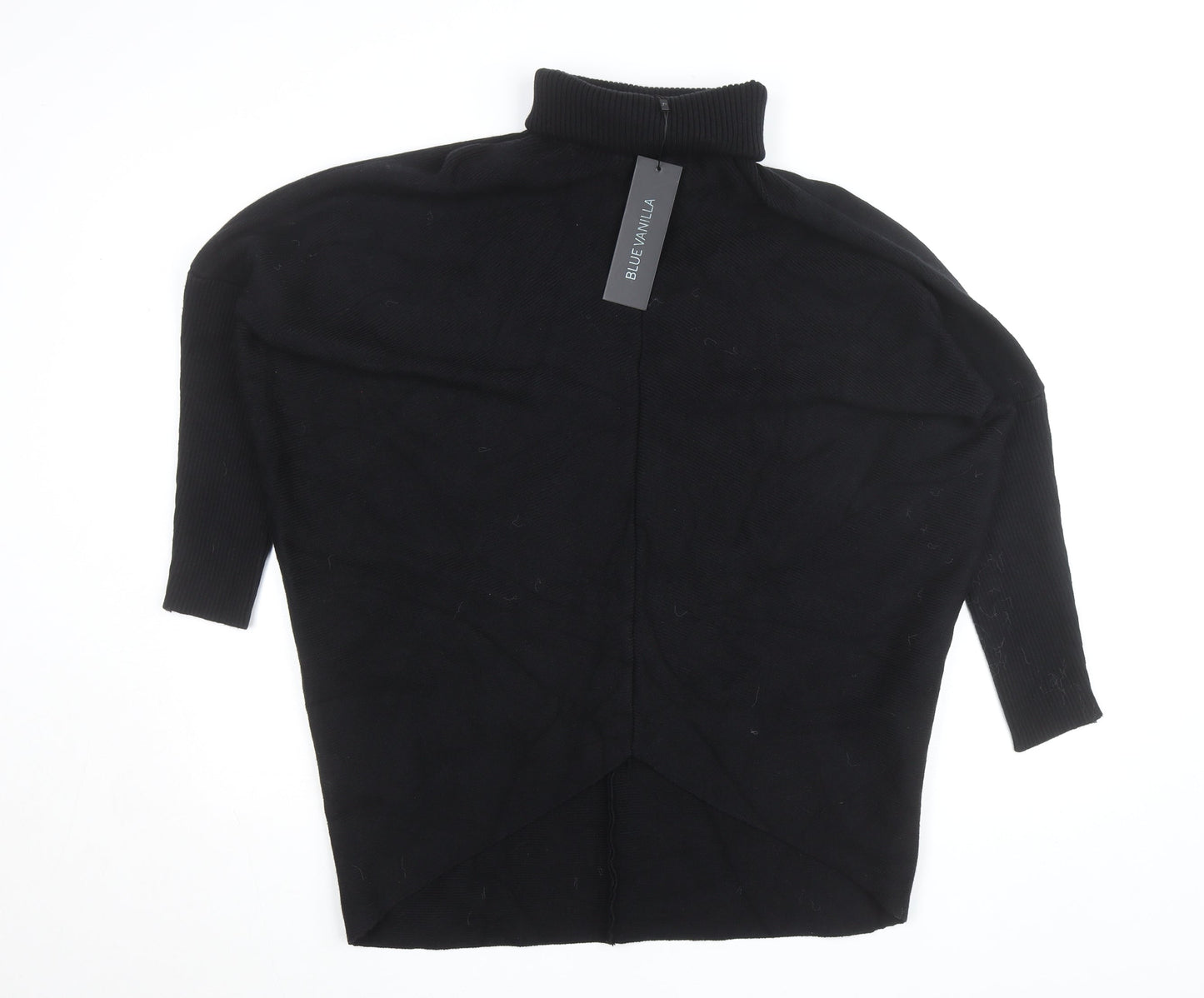 Blue Vanilla Women's Black Roll Neck Relaxed Fit Knit Jumper One Size