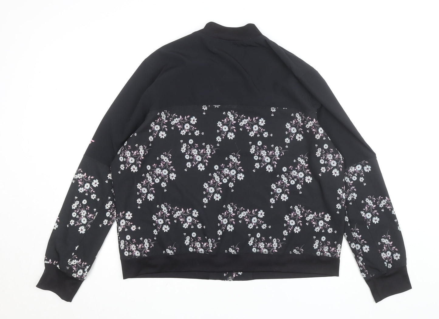 Skechers Womens Black Floral 2XL Track Jacket Full Zip Lightweight
