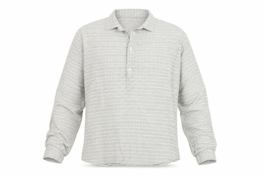 Magee Men’s Beige Check Cotton Long Sleeve Casual Shirt Size 40