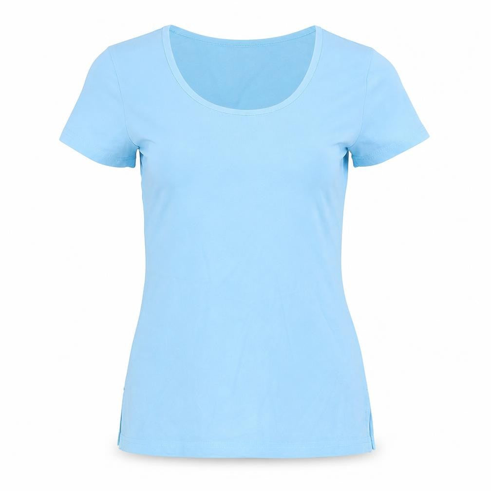 Koi Basics Women's Blue V-Neck Short Sleeve Workwear Top XS