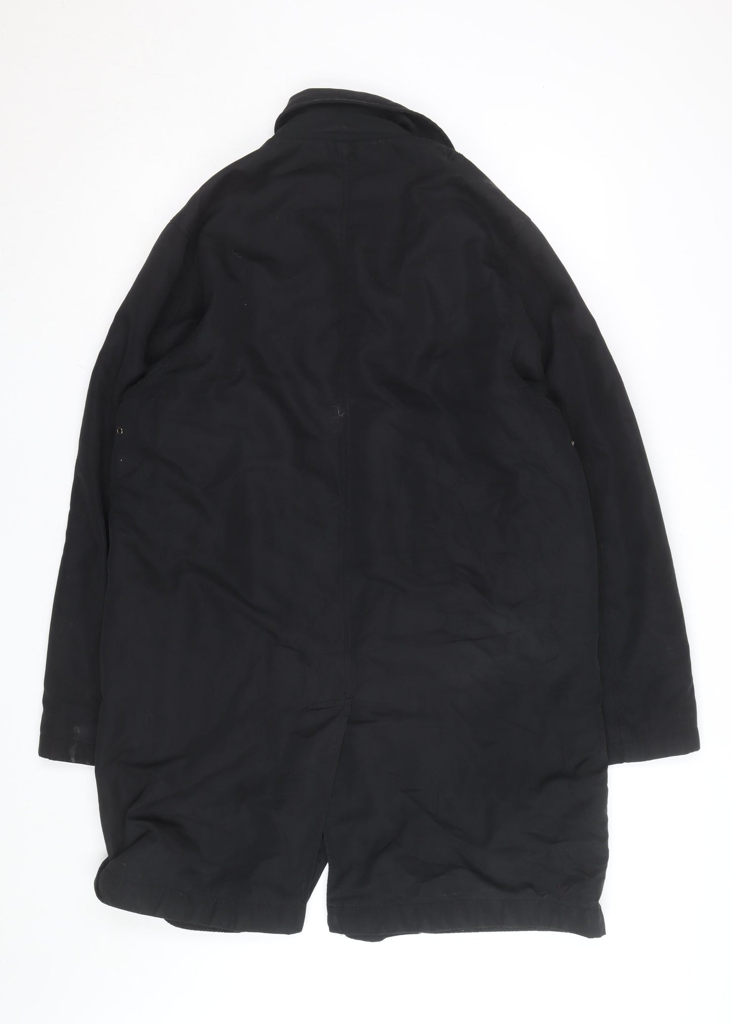 Butler and Webb Men's Black Cotton Blend Long Overcoat S
