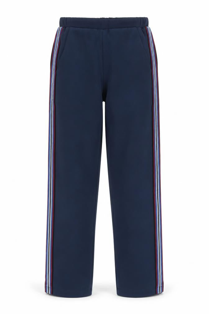 Six Ames Women's Blue Track Pants Size 10 Elastic Waist Side Stripe