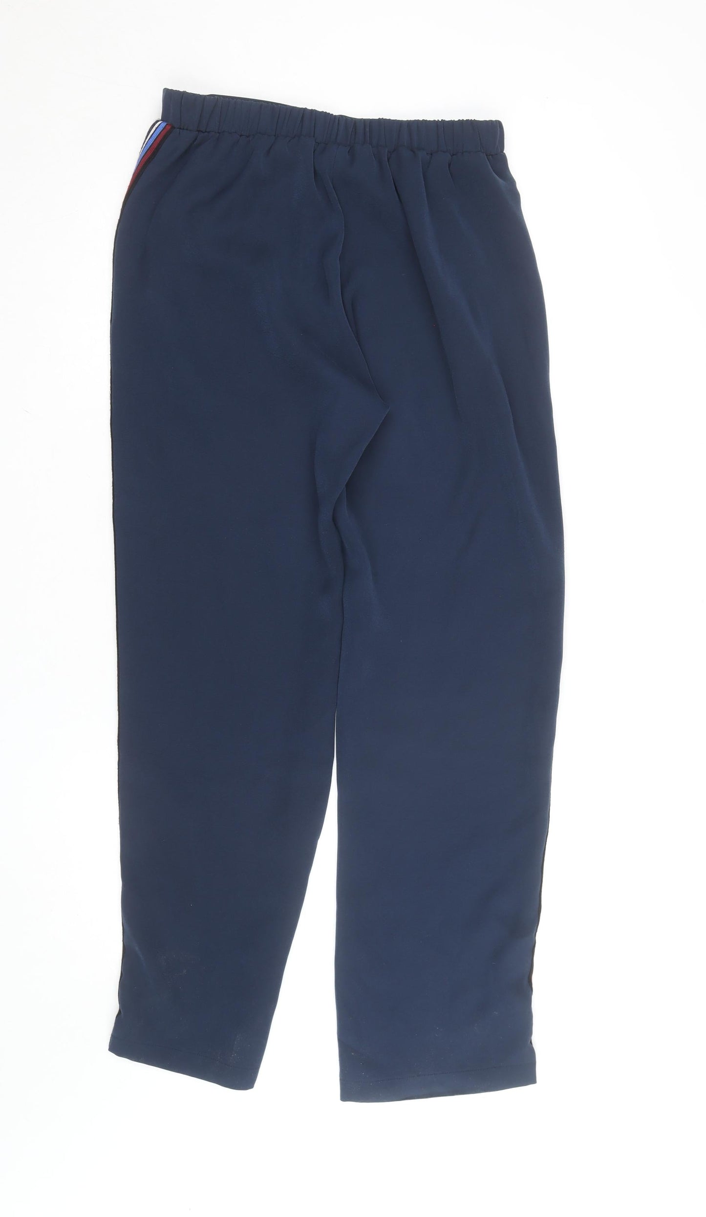 Six Ames Women's Blue Track Pants Size 10 Elastic Waist Side Stripe