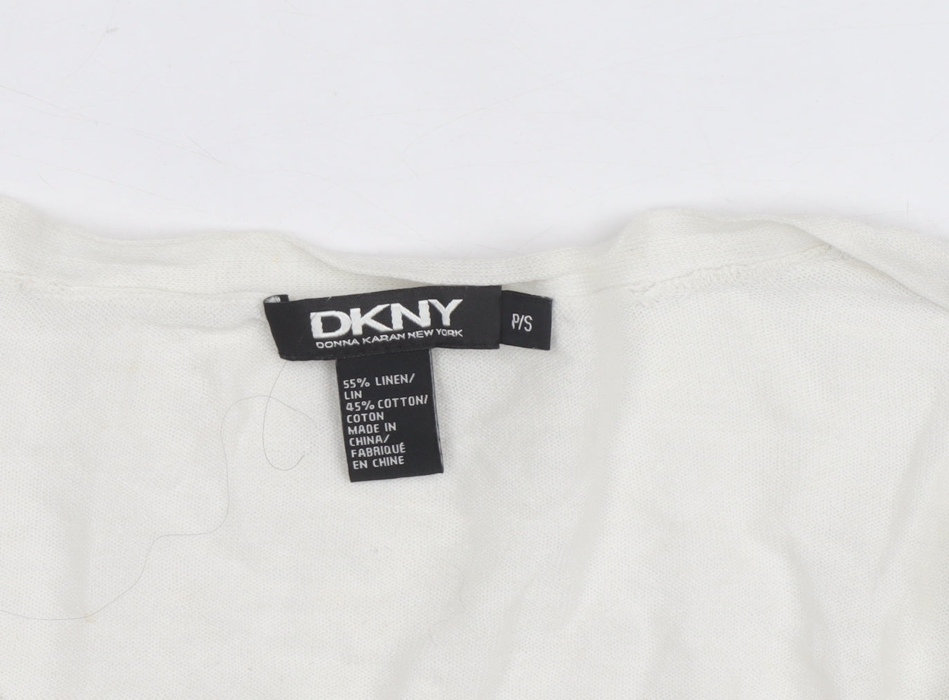 DKNY Women’s Ivory Linen Cotton Wrap Jumper Petite S