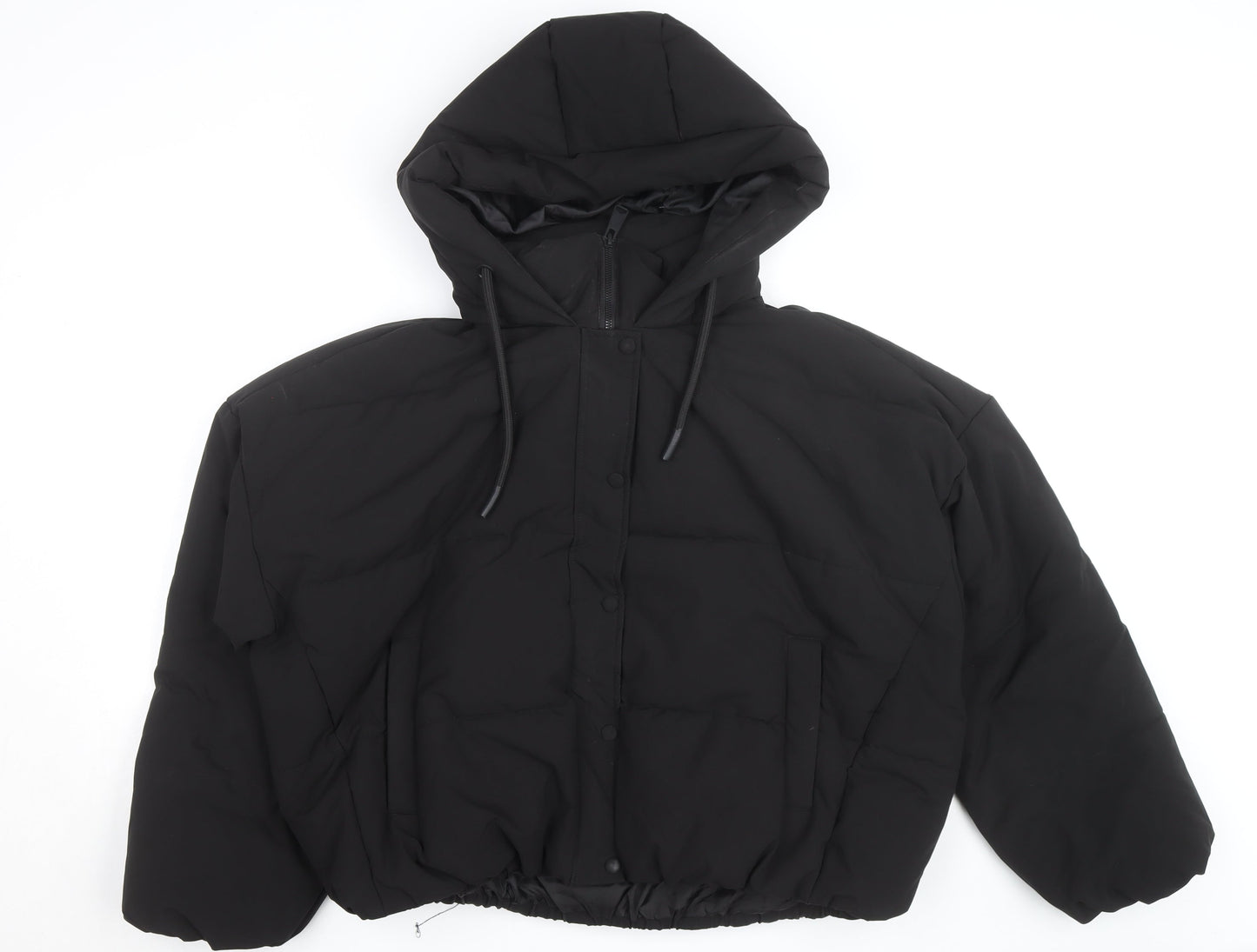 Primark Womens Black L Hooded Puffer Jacket Winter Coat
