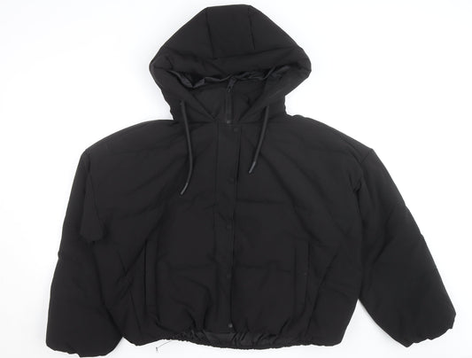 Primark Womens Black L Hooded Puffer Jacket Winter Coat