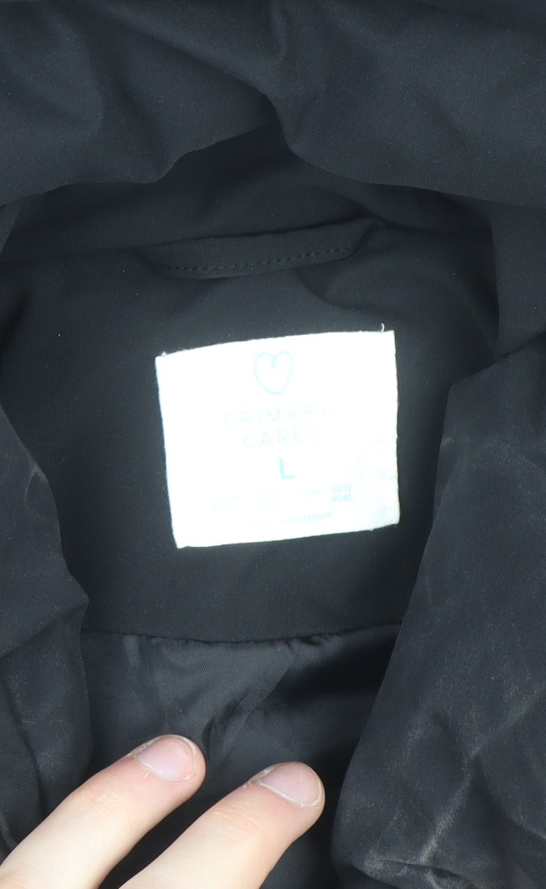 Primark Womens Black L Hooded Puffer Jacket Winter Coat