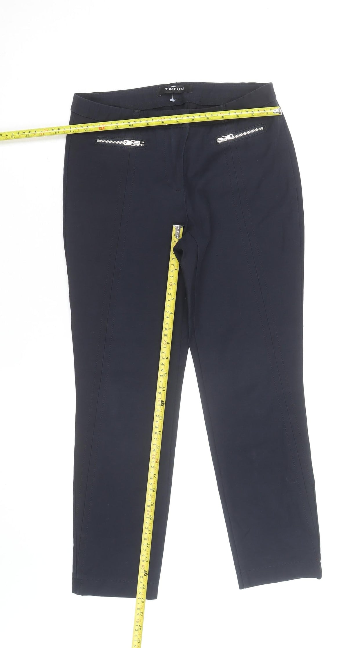 Taifun Women Blue Skinny Stretch Trousers Size 8 Slim Fit