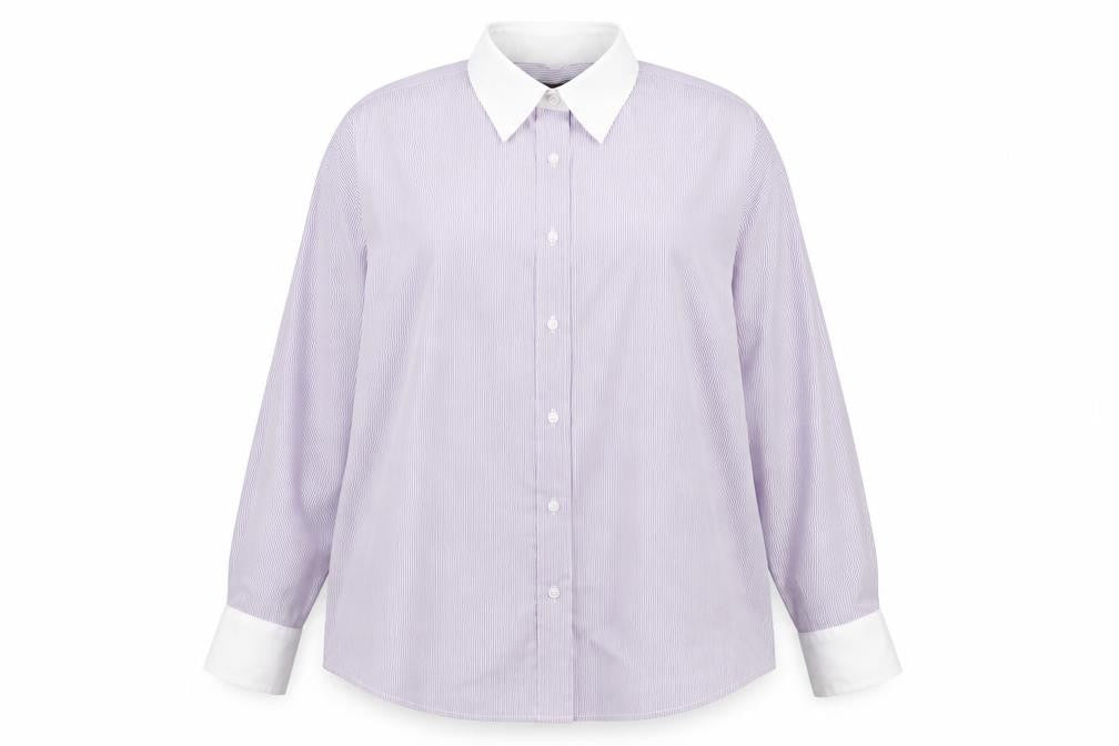 Harvey & Jones Women's Purple Striped Long Sleeve Button-Up Shirt Size 16