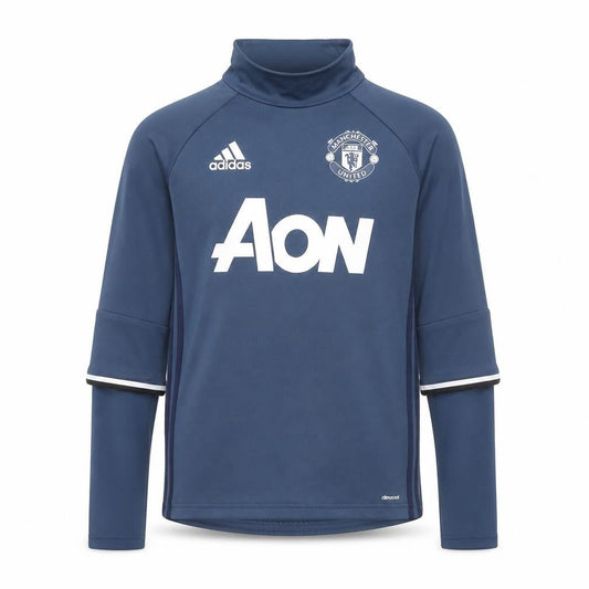 Adidas Boys Blue Manchester United Long Sleeve Training Top 13-14 Years