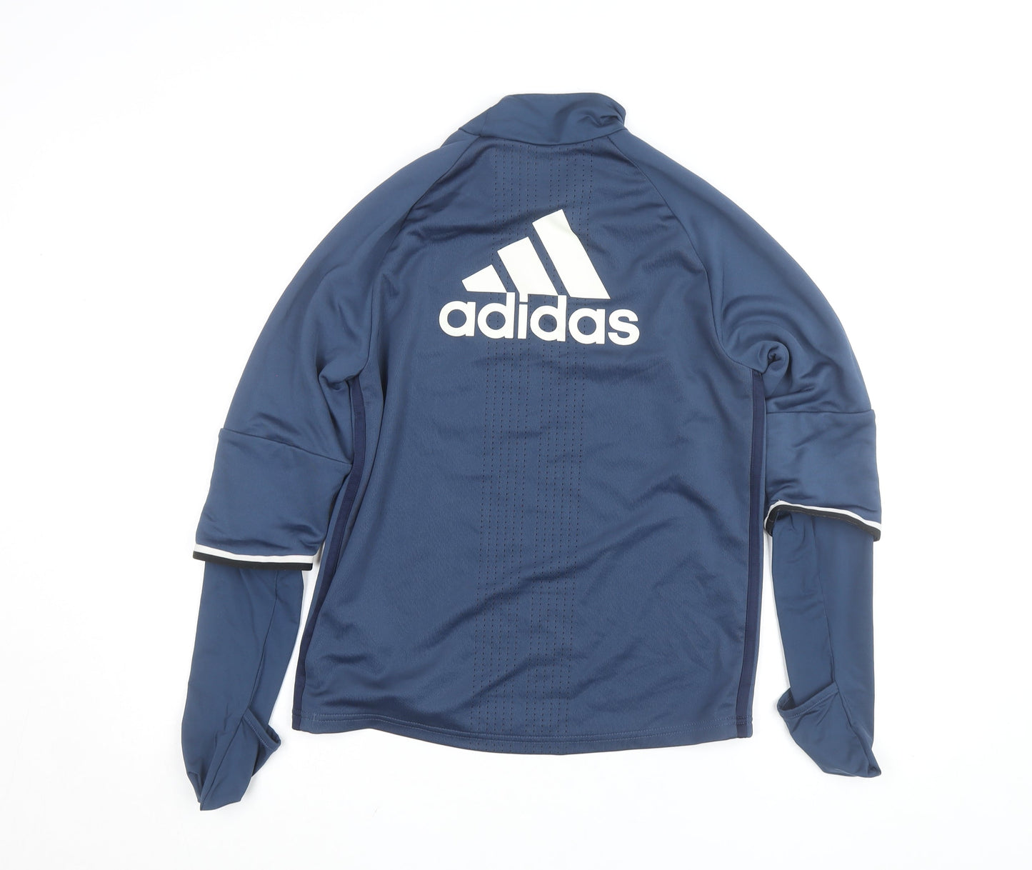 Adidas Boys Blue Manchester United Long Sleeve Training Top 13-14 Years