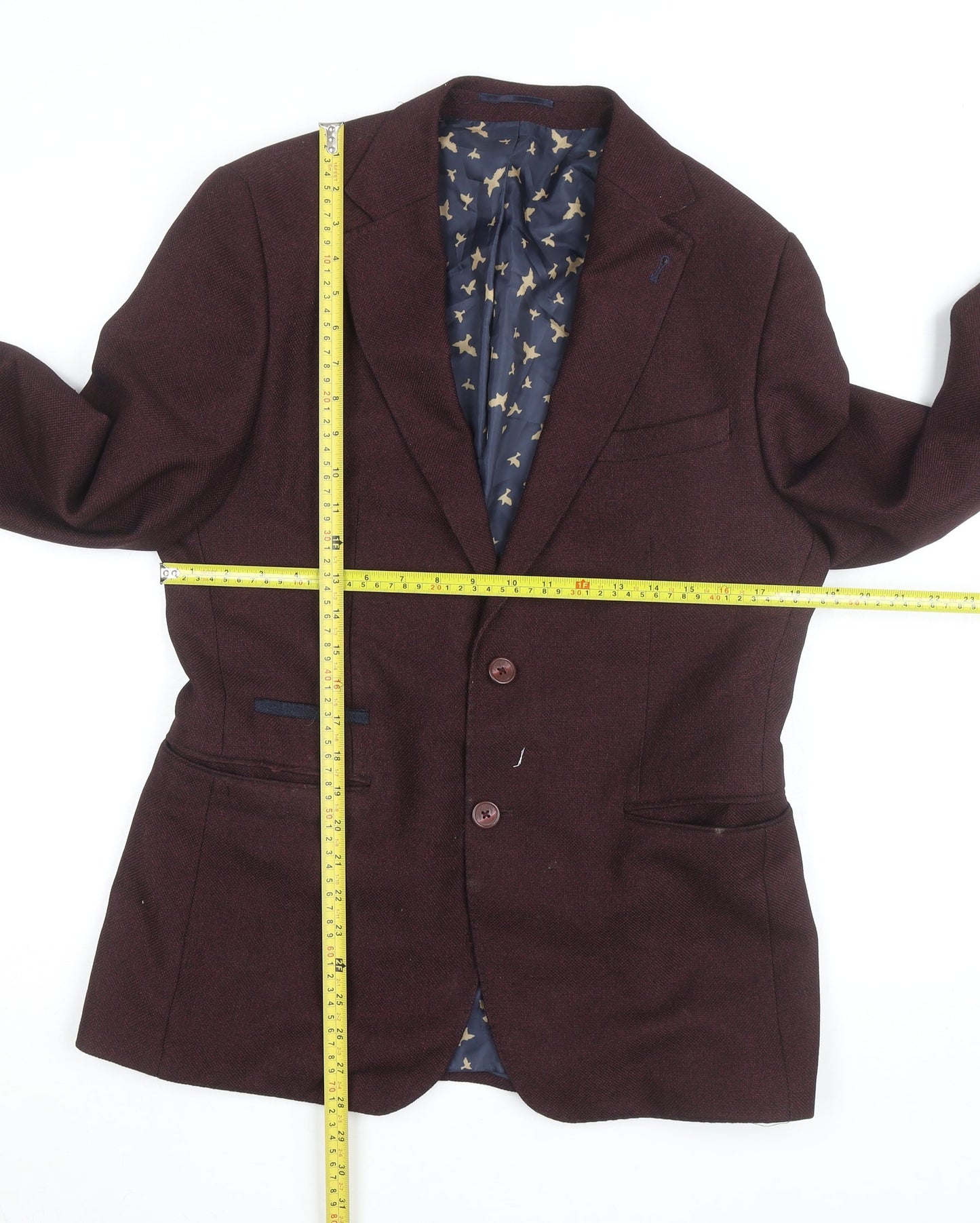 Charles Tyrwhitt Women's Brown Wool Blazer UK 14 Classic Lined Jacket