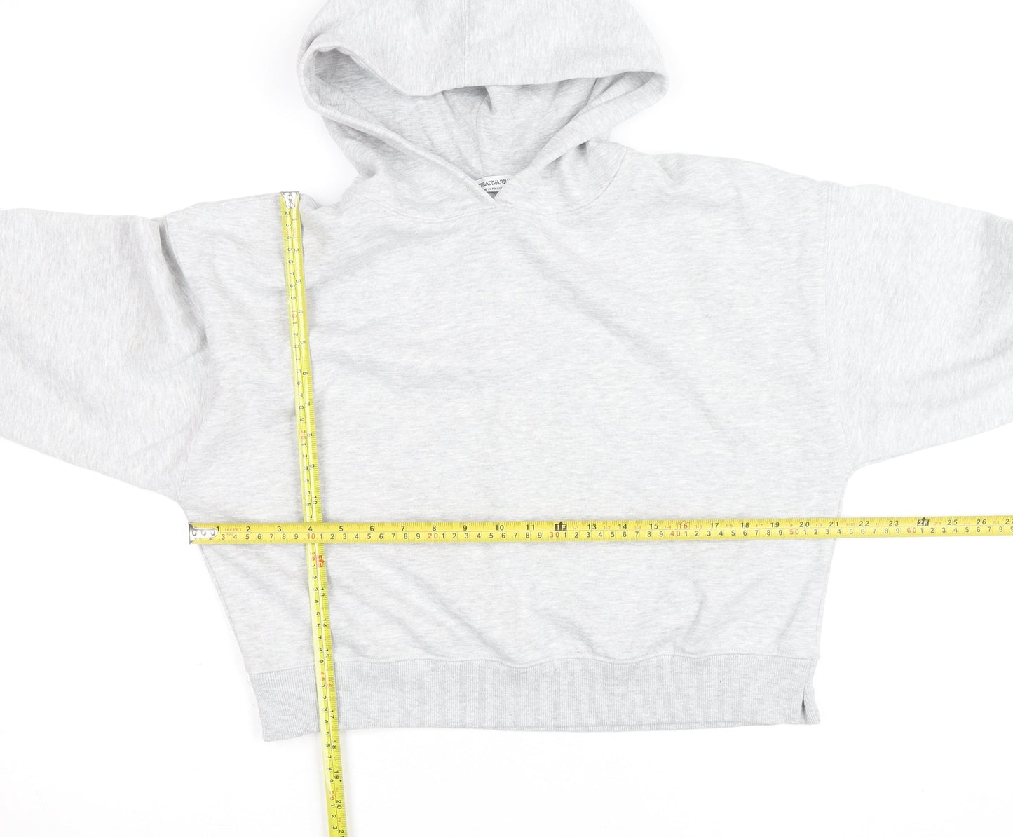 Stradivarius Women’s Grey Pullover Hoodie Size S - Soft Fleece Casual