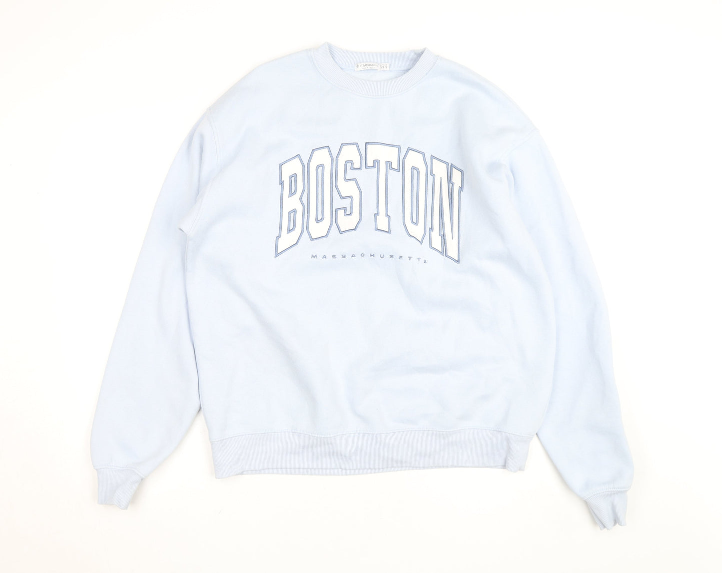 Stradivarius Unisex Blue Boston Crew Neck Sweatshirt XS