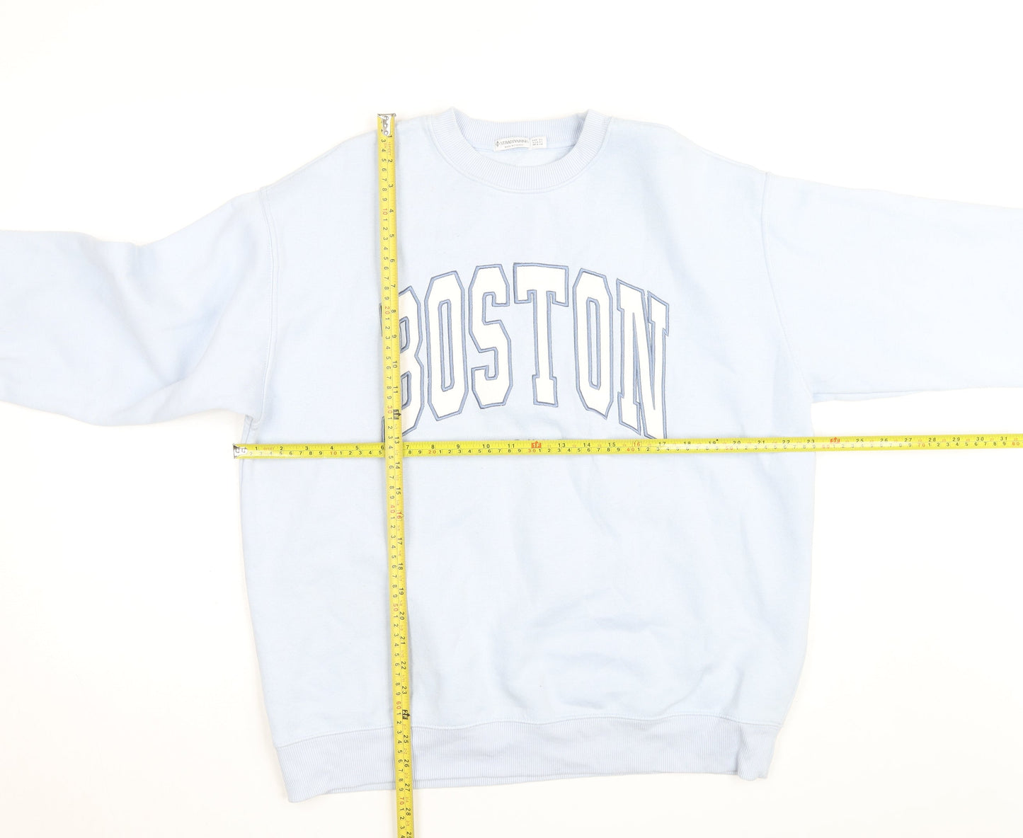Stradivarius Unisex Blue Boston Crew Neck Sweatshirt XS