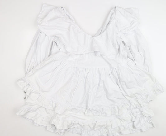 ASOS Luxe Women’s White Off Shoulder Ruffle Short Dress Size 22