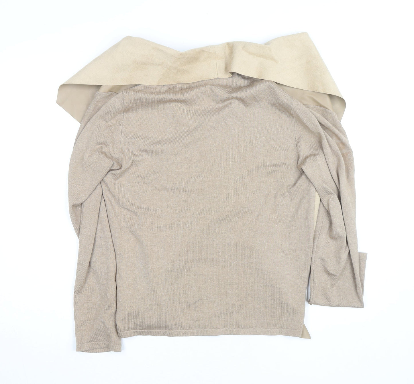 STAR by Julien Macdonald Women Beige Wool Blend Biker Jacket Size 14