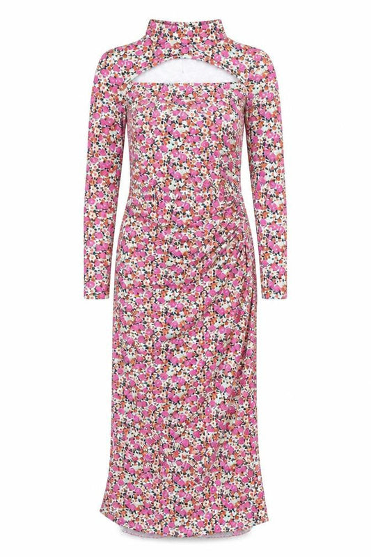 Zara Women’s Multicoloured Floral Ruched Bodycon Midi Dress Size 8