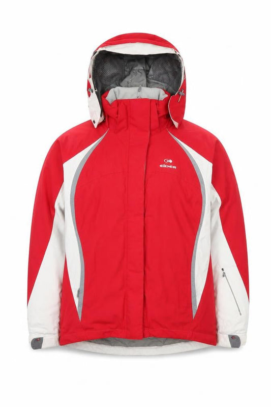 Eider Men's Red Waterproof Ski Jacket Size 38 Hooded Winter Coat