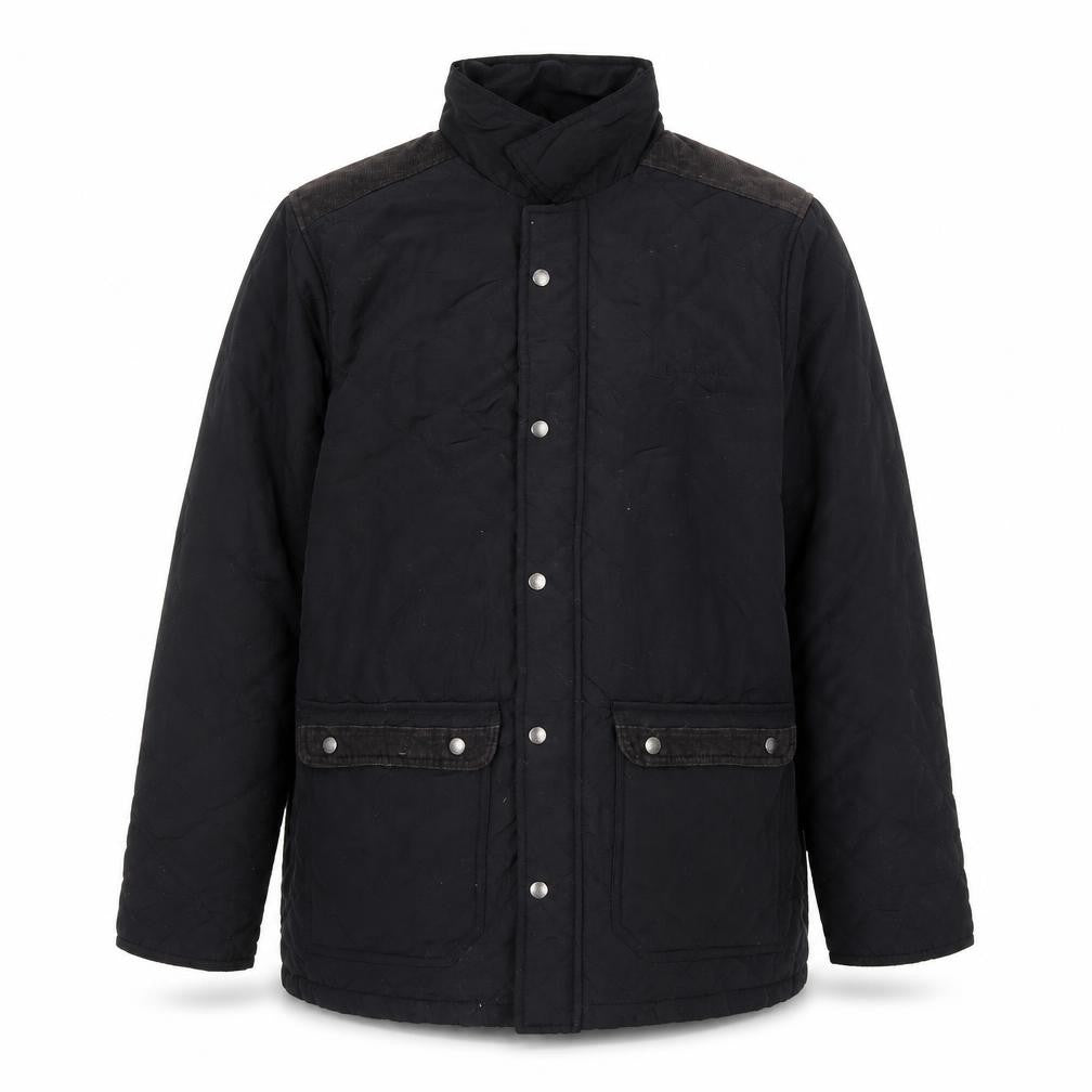 Pierre Cardin Men's Black 2XL Quilted Mid-Length Jacket