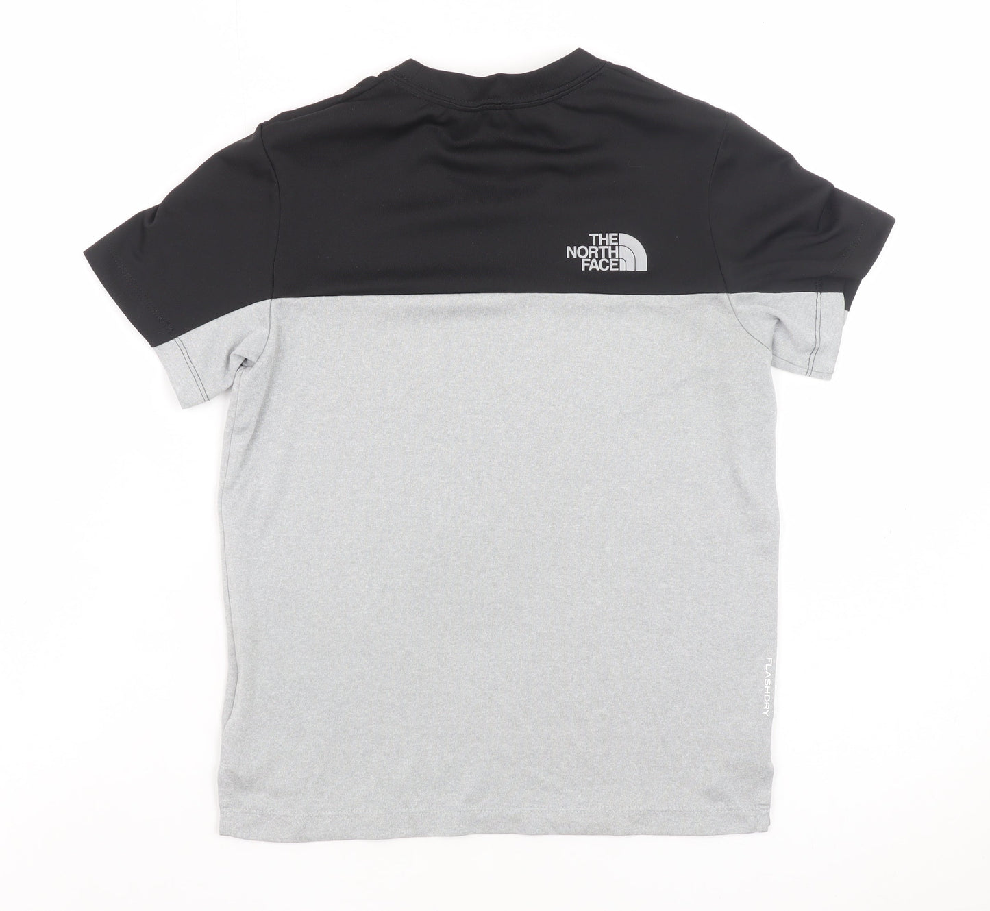 The North Face Unisex Kids Grey Black Short Sleeve Sports T-Shirt M