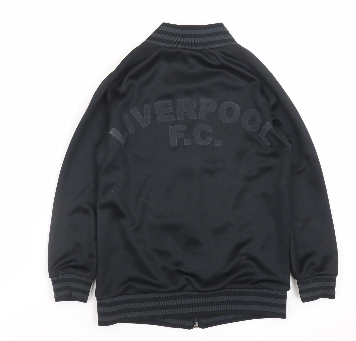 Liverpool F.C. Boys Black Track Jacket 7-8 Years Full Zip Lightweight Polyester